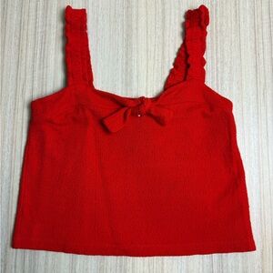 Madewell - Red Tie Front Cropped Tank - Sz M